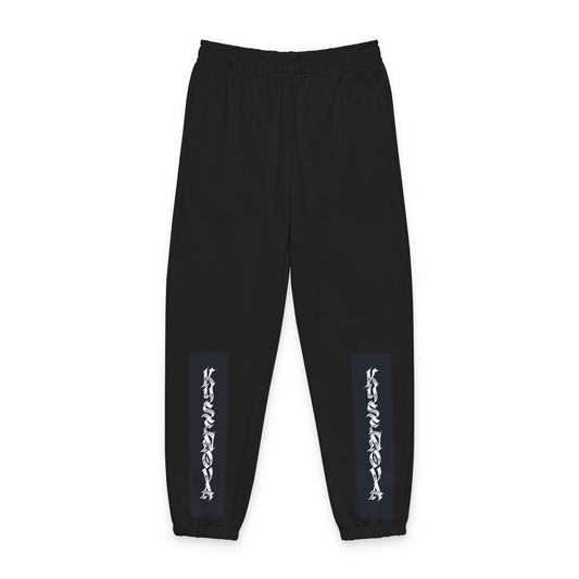 Emberscript Graphic Sweatpants — Vertical Script Leg Design