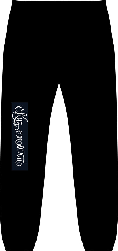 Flyer Joggers — Black Streetwear Jogger Pants with Vertical 'Flyer' Script
